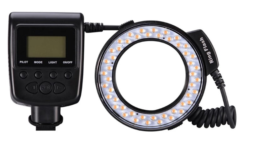 MAMEN 48 Macro LED Ring Flash Light With 8 Adapter Ring For Nikon Canon Pentax Olympus Panasonic Camera DSLR Ring Flash Kit_0