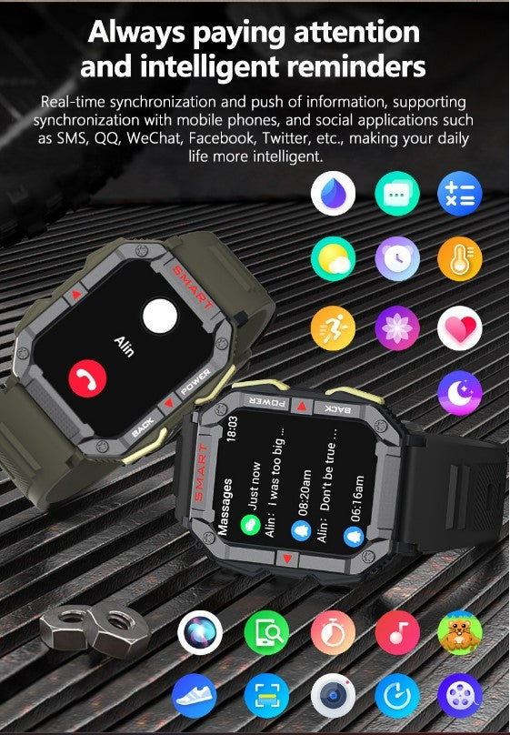 YK01 Smart Watch for Outdoor Sports - Army Green_3