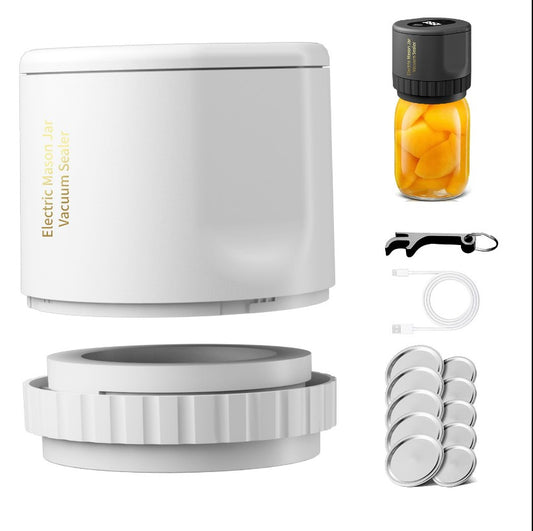 Automatic Electric Mason Jar Vacuum Sealer Kit - White_0