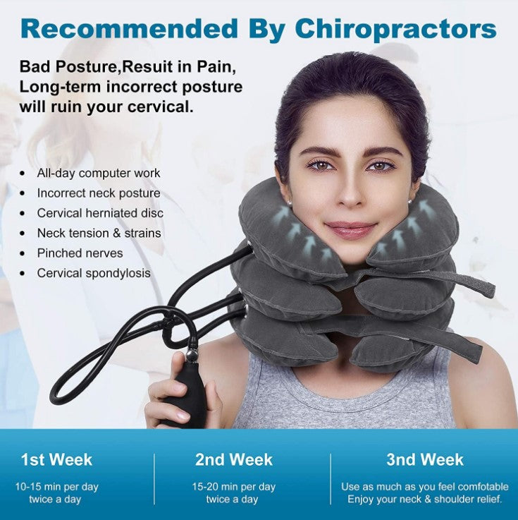 Cervical Traction Device Neck Support Inflatable Pillow_3